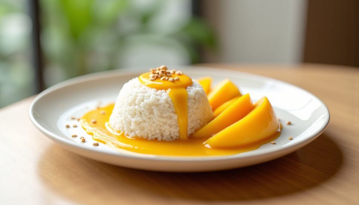 Riz gluant à la mangue : découvrez la douceur thaïlandaise au lait de coco
