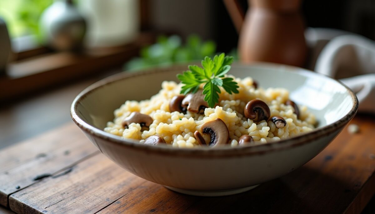 Risotto aux champignons : une recette simple pour un plat délicieusement crémeux